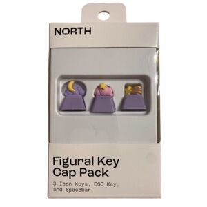 Stars and Moon Accent Keyboard Cap Pack: 3 Icon Keys, ESC & Space Bar NEW in Box
